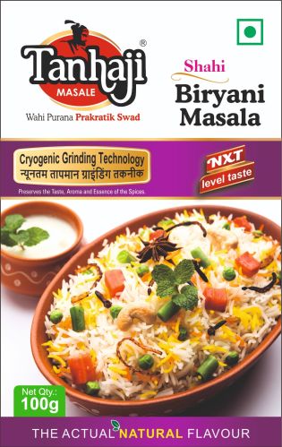 100gm Tanhaji Shahi Biryani Masala, Packaging Type : Box