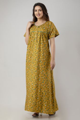 Plain Ladies Cotton Nighty, Sleeve Type : Half Sleeve