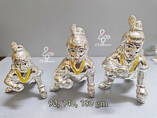 925 Silver Baal Krishna Laddu Gopal Idol