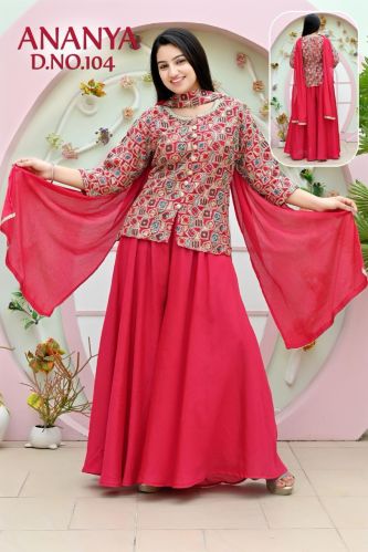 Athnicx Official Chinon Polyester Ananya D.no-104 Ethnic Wear