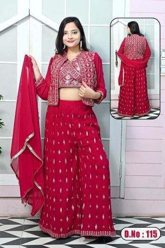 Embroidered Georgette Shivangi D.NO-115 Palazzo with Shrug