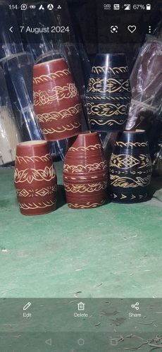 Polished Wooden Dholak for Musical Instrument