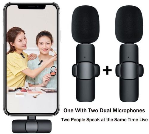 K9 Wireless Lavalier Dual Microphone Collar Mic