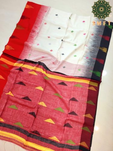Plain Khadi Cotton Sarees, Work : Hand Work