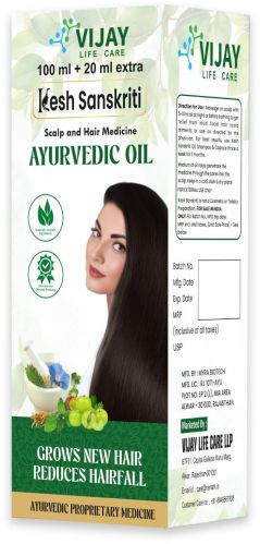 120ml Kesh Sanskriti Ayurvedic Hair Oil, Packaging Type : Red