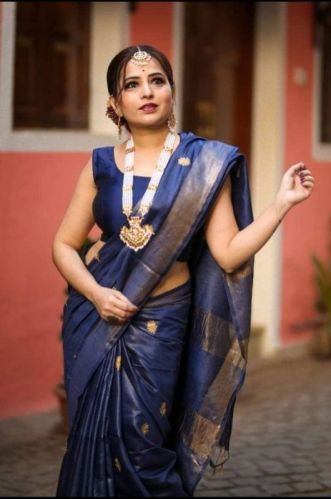 Tussar Munga Silk Embroidery Saree, Saree Length : 6.5 Meter