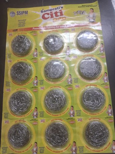 Plain Polished Stainless Steel Scrubbing, Shape : Round