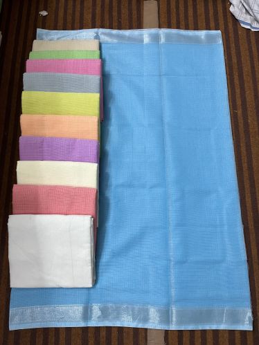 Plain Silver Patti Saree Kota, Color : Multicolor Casual Wear