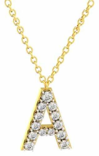 Custom Initial Gold Diamond Pendant