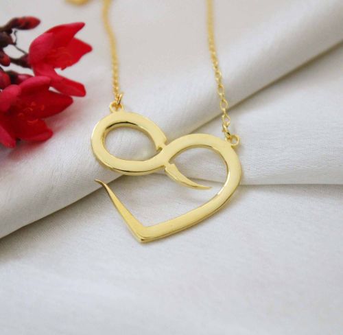 Gold Infinity Pendant, Color : Golden, Packaging Type : Gift Box
