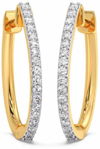 Plain Beauty 22K Gold Diamond Hoop Earrings