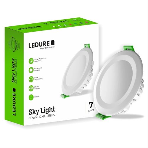 7W Ledure Sky LED Down Light, Shape : Round