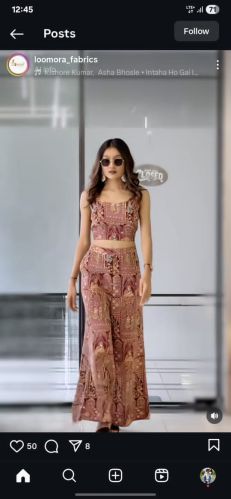 Natural crepe Embroidery Work Position Print Fabrics