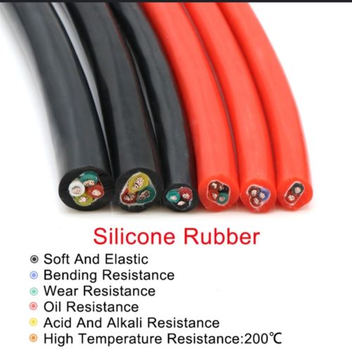 Silicone Multicore Cable, Color : Black, White