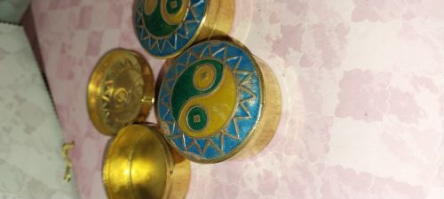 Brass Mina Work Antique Vintage Pill Boxes