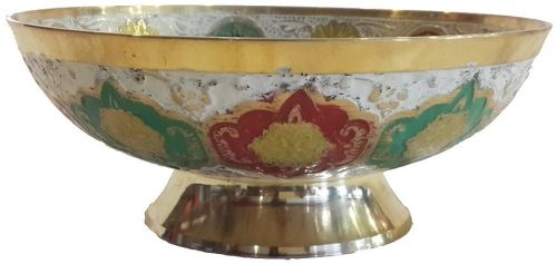 Brass Lacquer Plate, Shape : Round