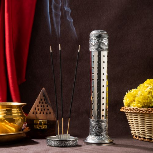 Navrang Meenakari Stainless Steel Incense Holder, Color : Silver