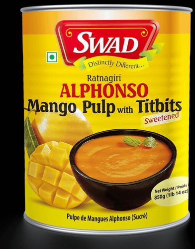 Swads alphonso mango pulp, Packaging Type : Yellow