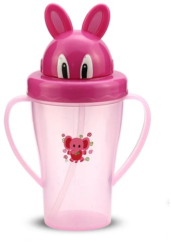 Plastic Rabbit Baby Kids Sipper Bottle For Drinking