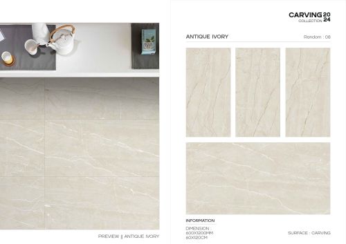 Raykas Creamic Carving Massina Gress 600x1200 Mm Book Match Gvt Tiles