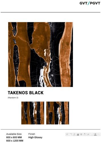 Raykas Glossy Ceramic High Gloss Wall Tile 600X600mm, Length : 8mm