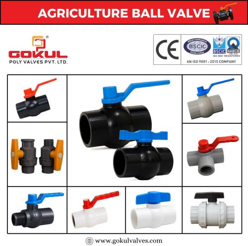 Gokul PP PVC Long Handle Irrigation Ball Valve, Color : Black 1inch