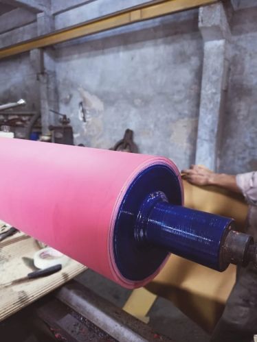 150mm Polyurethane Rubber Industrial Rollers, Hardness : 55 HRC