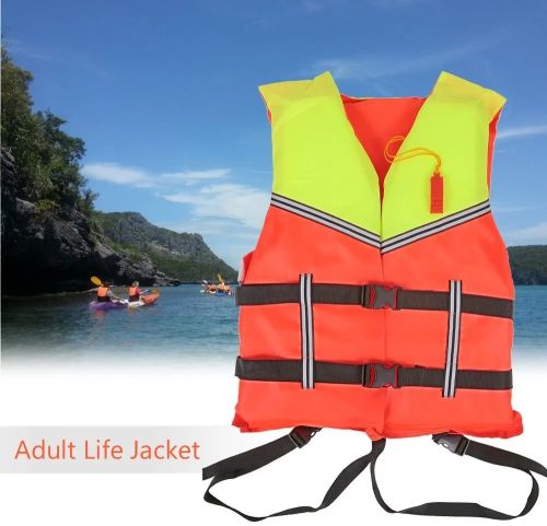 Nylon Fabric Marine Life Jacket, Color : Orange, Gender : Unisex