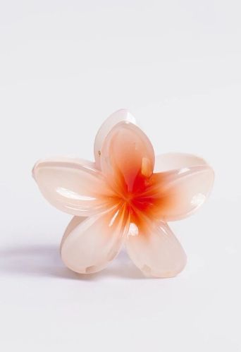 Premium Fabrics Light Orange Flower Hawaiian Clip