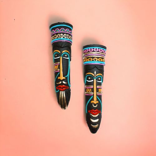 Tribal Mask Terracotta Rakhi Diwali Gifting Navaratri Wall Hanging