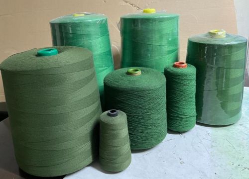 Double Twist Plain Polyester Silicone Treated Thread, Color : Green