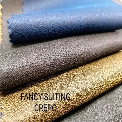 Plain Polyester Crepo Fancy Suiting Fabric, Technics : Machine Made