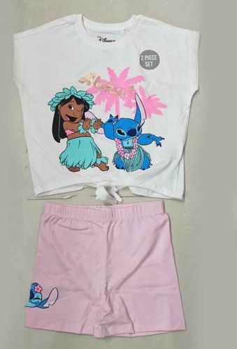 GSS1001 Girls Printed Short Top Set