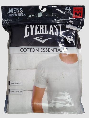 SMV1001 Mens Crew Neck White T-Shirts L, Xl.