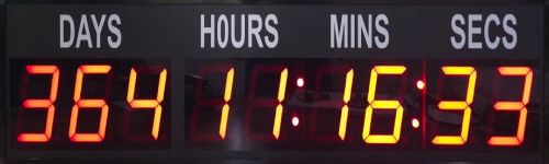 Smartech Laminated Acrylic Countdown Clock, Color : Red 36 x9inch
