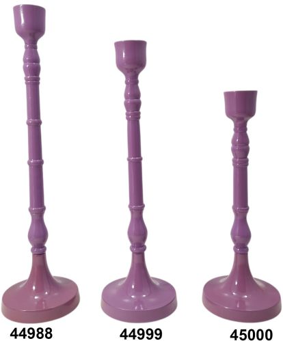 Homestyle Industries Aluminium Candle Stands S/3, Color : Purple