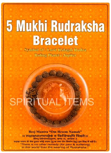 5 Mukhi Rudraksha Bracelet Standard, Gender : Unisex for Religious