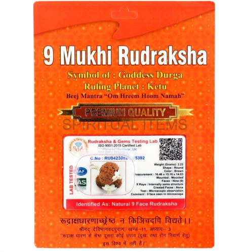 9 Mukhi Rudraksha Pendant Standard, Gender : Female, Male, Unisex
