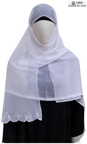 Women Linen Hijab, Design : Embroidery