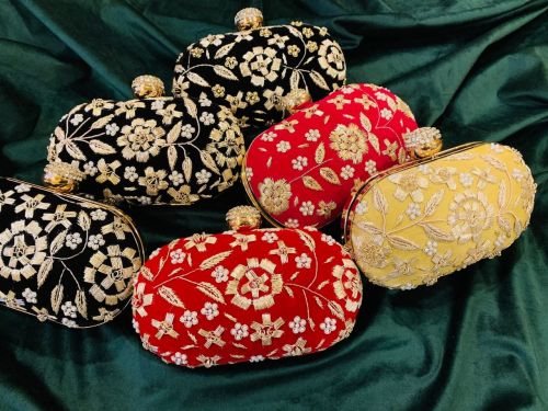 Party Wear Embroidered Box Clutch