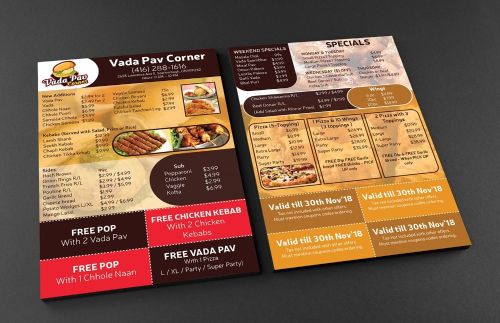 Gloss Coated Bar and Beverage Menu Printing Service