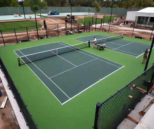 Matte Synthetic Tennis Court Flooring Construction Service