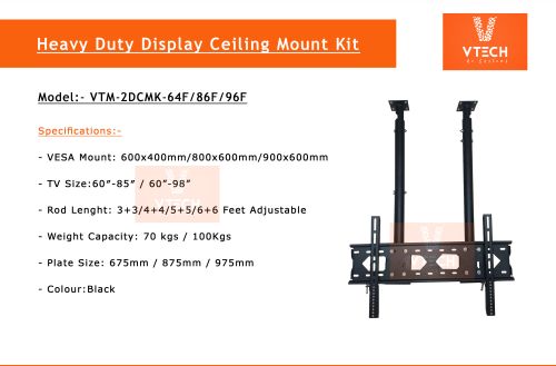60 To 100 Inch TV Ceiling Mount Kit
