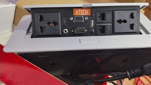 VGA Audio HDMI USB Charging Ports Cable Cubby