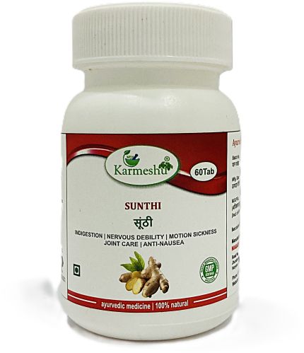 Karmeshu Sunthi Tablets, Packaging Type : Bottle