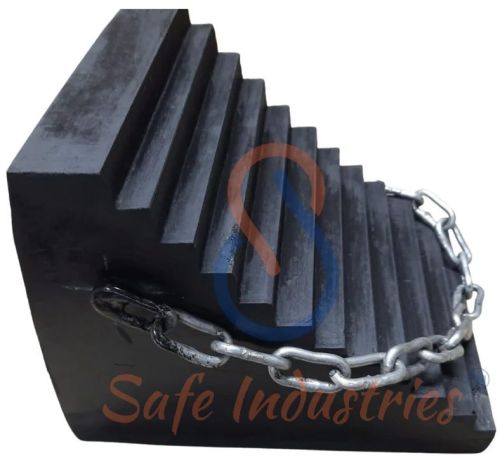 Rubber Wheel Chock, Color : Black Standard