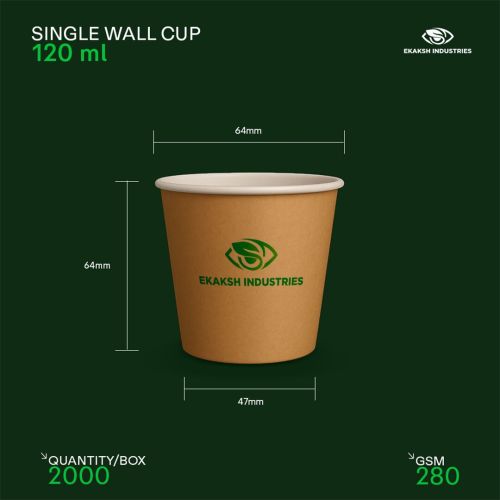 120ml Single Wall Paper Cup for Hot Cold Beverages