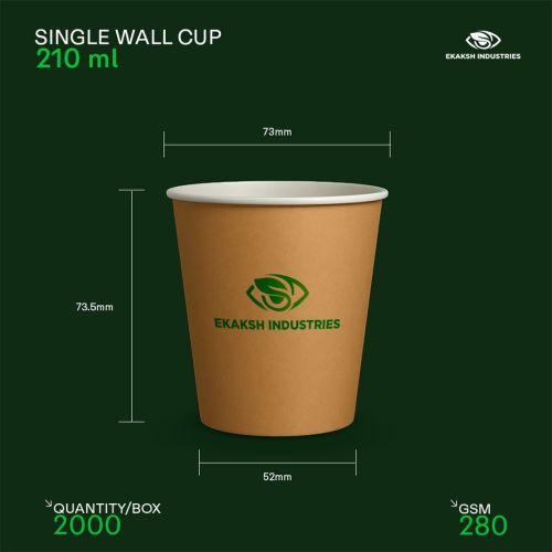 210ml Single Wall Paper Cup for Hot Cold Beverages