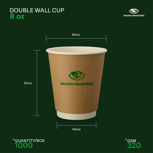 8 OZ Double Wall Paper Cup for Hot Cold Beverages