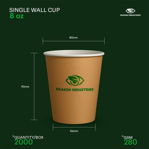8 OZ Single Wall Paper Cup for Hot Cold Beverages
